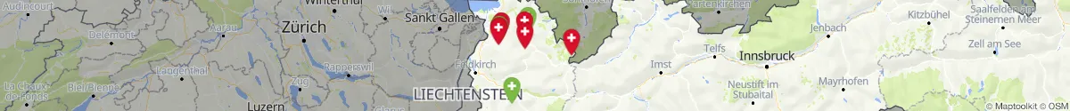 Kartenansicht für Apotheken-Notdienste in der Nähe von Au (Bregenz, Vorarlberg)